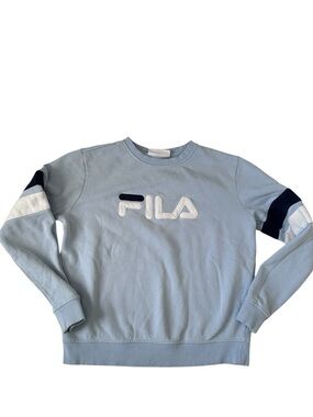Vintage FILA Light Blue Logo Crewneck Sweatshirt Sz M